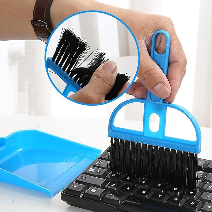 Mini Manual Small Broom and Scoop Combo Desktop Cleaning Kit Dustpan and Brush Set for Home Office Use