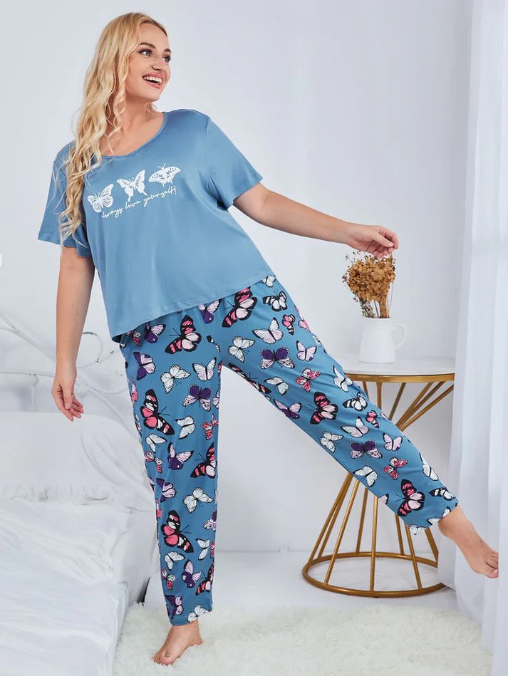 Multi Colours Butterfly Night Suit