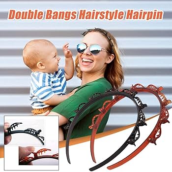 (Pack of 3) Double Layer Twist Plait Fashion Hair Hoop Headband with 8 Small Clips For Women