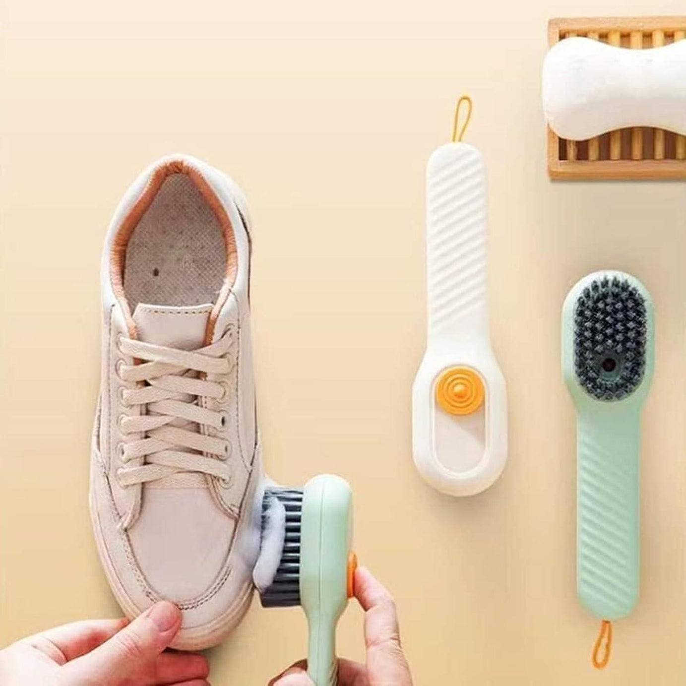 Multifunctional Liquid Cleaning Brush with Soap Dispenser for Cleaning Shoes Laundry Household Use Bathroom Kitchen