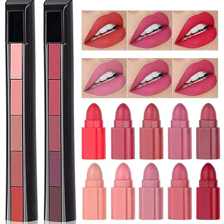 5 in 1 Huda Beauty Makeup Matte Lipsticks Shades For Women