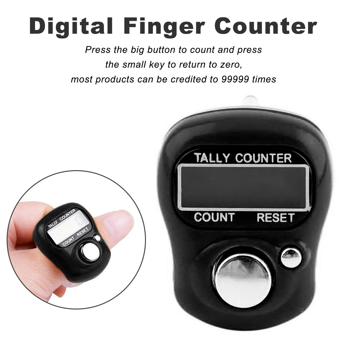Mini Finger Counter (Pack of 4) Mini Stitch Marker and Row Finger Counter LCD Electronic D ...