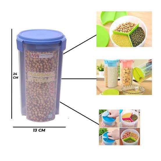 New 3 In 1 Marshal Storage Jar 2200ML For Food Storage Organizer Use in Home and Outdoor