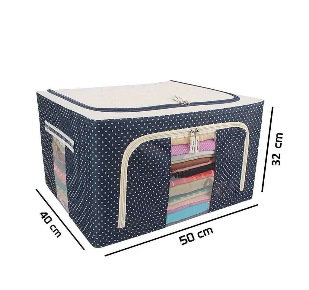 Foldable Metal Frame Clothes Storage Organizer Bags