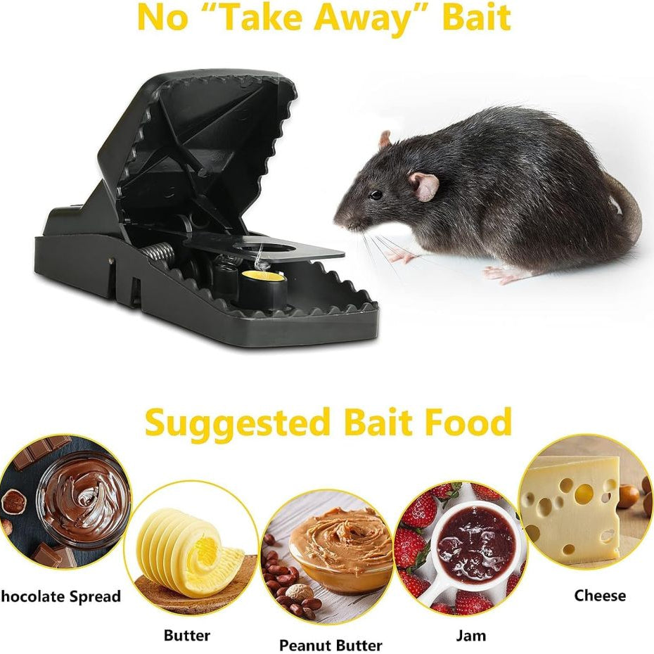 (Pack of 3) Plastic Mouse Trap Kill Fast Mice Rat Trap Reusable Mouse Snap Catcher for Home and Outdoor Use