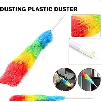 (Pack of 2) Rainbow Soft Magic Colorful Feather Duster Brush Anti Static Car Home Window Cleaner