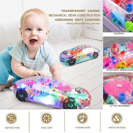 Gear Simulation Bump and Go Car with Flashing Lights and Exciting Music For Kids