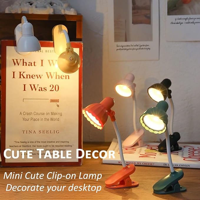 Rotatable Mini Clip On Study Desk Lamp With Clamp and Operate with Battery