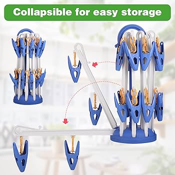Portable 360 Degree Rotatable Folding Sock Quick Dryer Hanger for Washing Line Travel Towels and Baby Clothes
