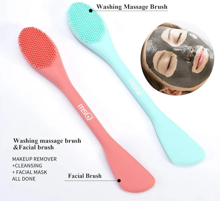 Double-ended Silicone Face Mask Brush and Silicone Facial Mud Mask Applicator