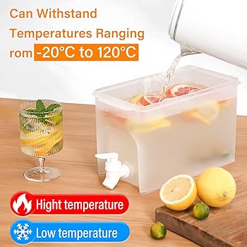 3.5L Large Capacity Low to High Temperature Refrigerator Juice Drink Dispenser with Faucet For Home and Outdoor
