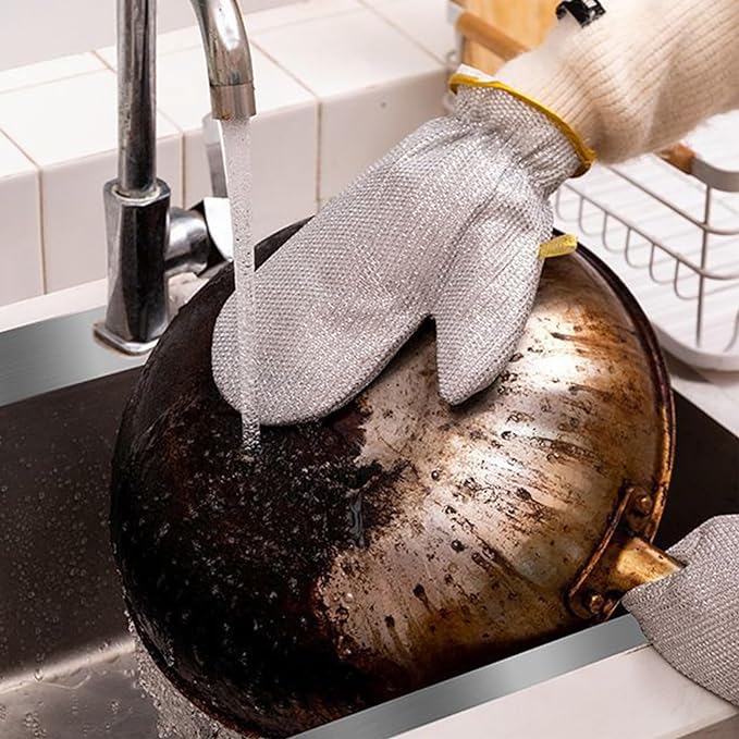 Buy 1 Get 1 Free Mesh Cutting Dish Washing Gloves With Safety Gloves Wire and Lightweight Dishwashing Supplies