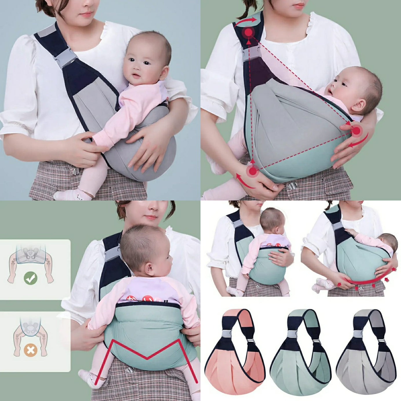Adjustable Newborn Baby Carrier Sling Wrap Breathable Backpack Shoulder Strap for baby feeding