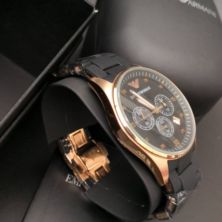 Emporio Armani Luxury Chain Design Clock Dial Analog Wristwatch For Men