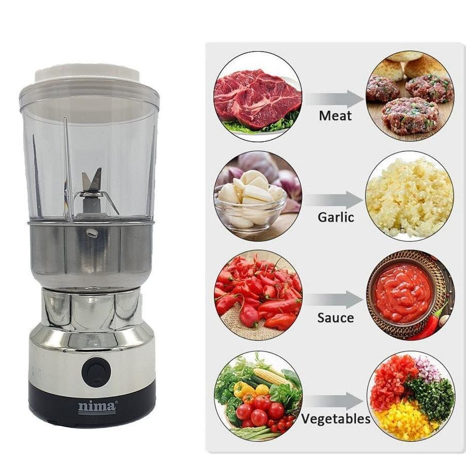 Nima 2 in 1 Electric Grinder & Juicer for A-Z Dry Spice – Silver Nima 2 in 1 Electric Grinder & Juicer for A-Z Dry Spice 2999