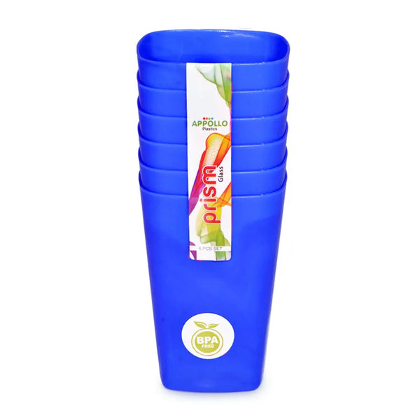 (Pack of 12) Plastic Prism Glass Set For Home and Outdoor Use