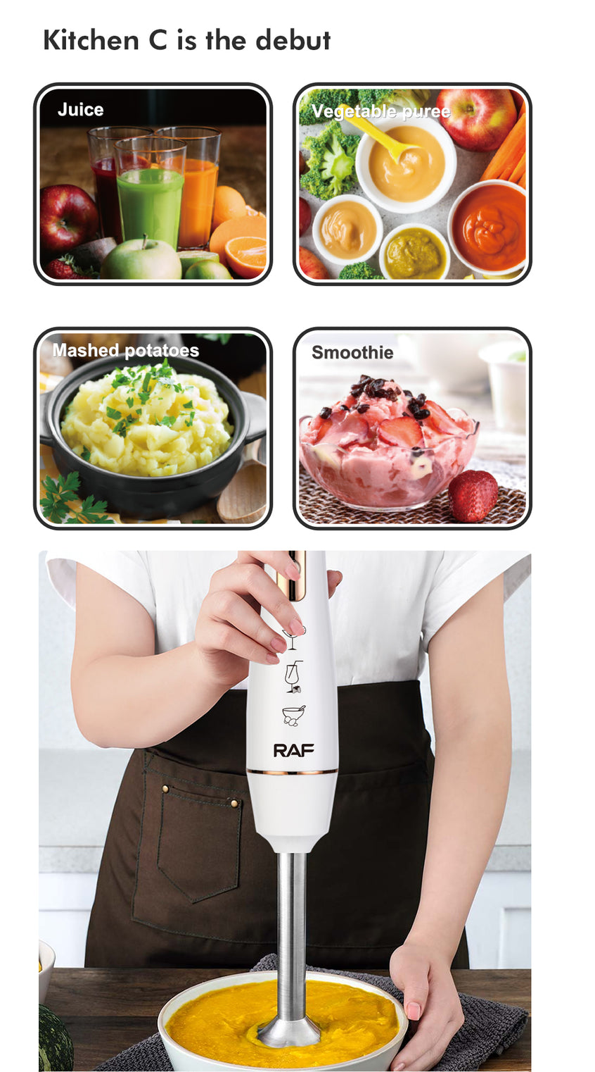Portable Handheld Blender with Multifunctional Stainless Steel For daily Cooking at Home