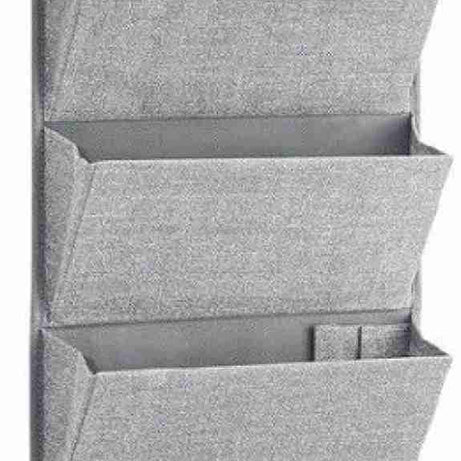 Soft Fabric Wall Mount/Over Door Hanging Storage Organizer With 4 Large Cascading Pockets For Holds Office Supplies, Planners, File Folders, Notebooks