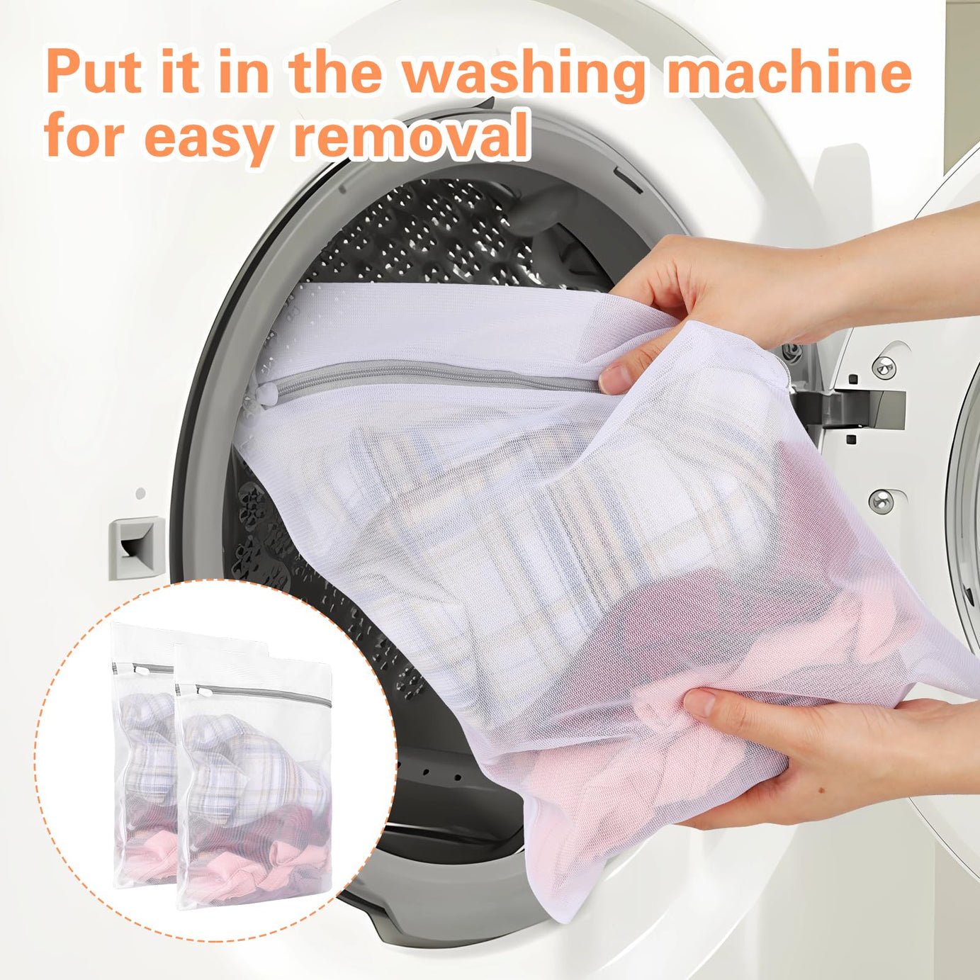(Pack of 2) Mesh Laundry Washing Machine Delicates Clothes Storage Zip Bag