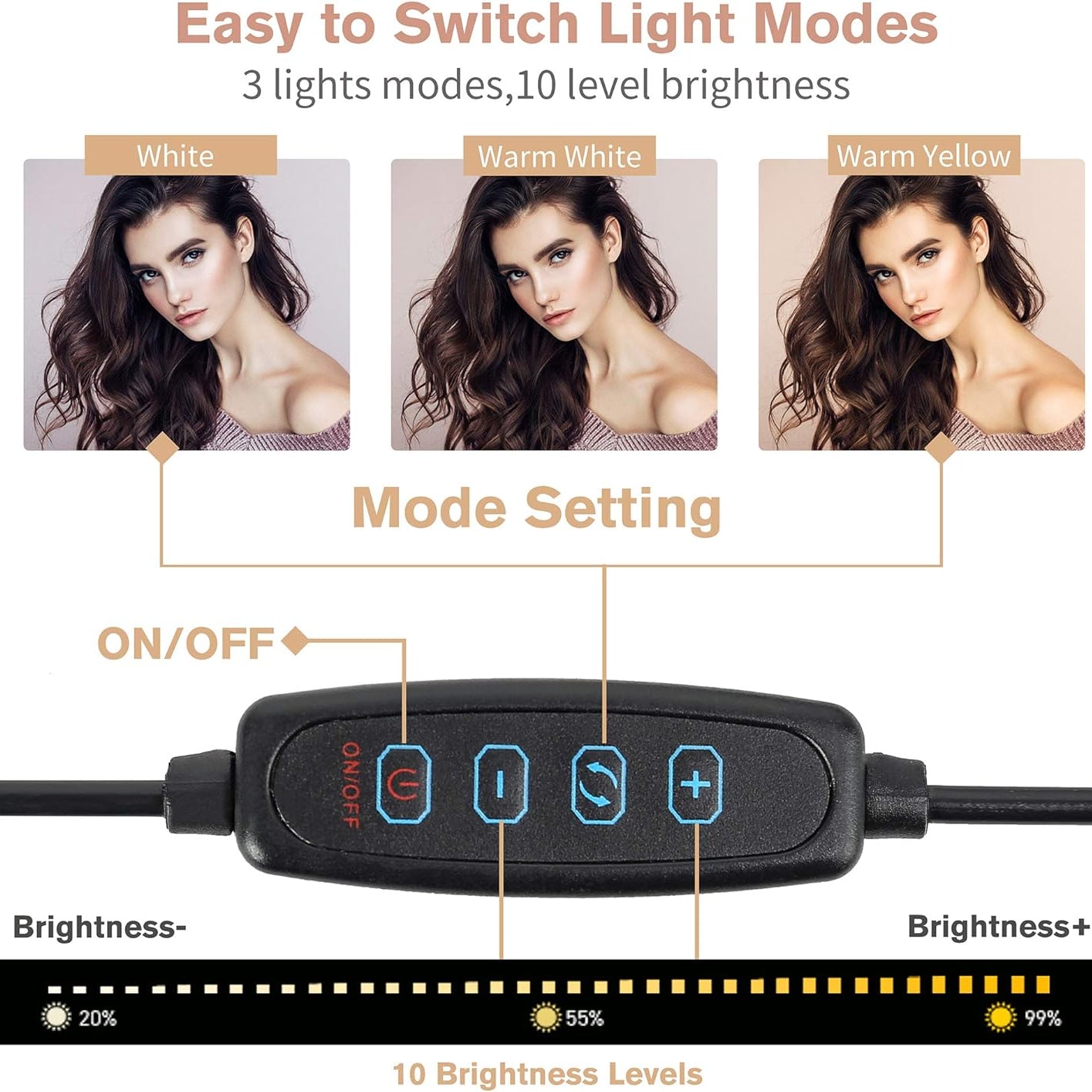 LED Selfie Ring Light with Optional Tripod for Photography Tiktok Live Stream Makeup and Compatible with iPhone & Android