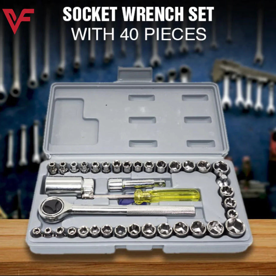 ORIGINAL Aiwa 40 Piece Toolkit Tool kit Combination Socket Ratchet Wrench Screwdriver Set Tool Kit Goti Set for Car Home Office Outdoor Use