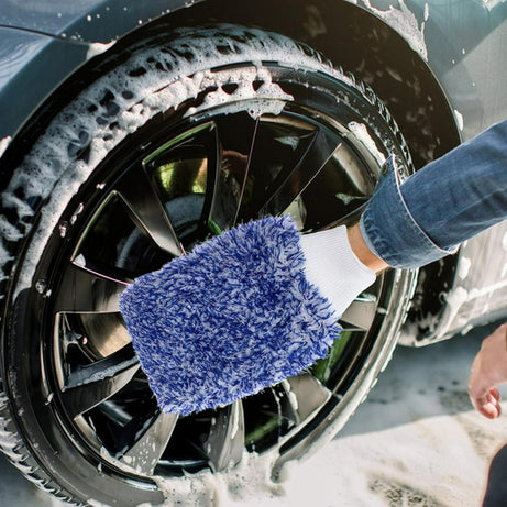 (Pack of 2) Washing Mitt One Side Micro Fiber Car Wash Glove Duster