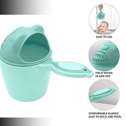 Cartoon Shaped Baby Bath Mug Shower and Holder