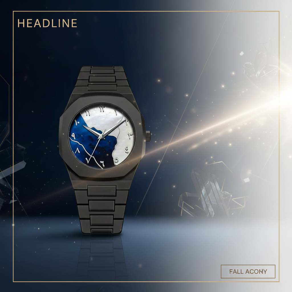 Black Classic Arabic Aura – Blue Marble Storm Edition