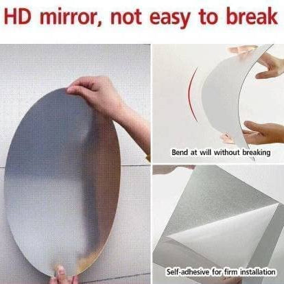 Mega Sale Offer - Shatterproof, Flexible, Stylish and Self Adhesive Oval Shape Mirror Sticker Rs 799