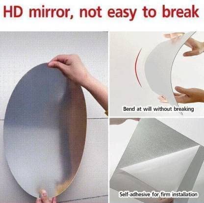 Mega Sale Offer - Shatterproof, Flexible, Stylish and Self Adhesive Oval Shape Mirror Sticker Rs 799