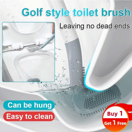 2 Golf Style Toilet Brush Bathroom Cleaning with High Quality Long Handle