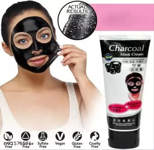 Pack of 2 Charcoal Anti-Blackhead Peel off Mask for Remove Acne Blackheads (2 Pcs)