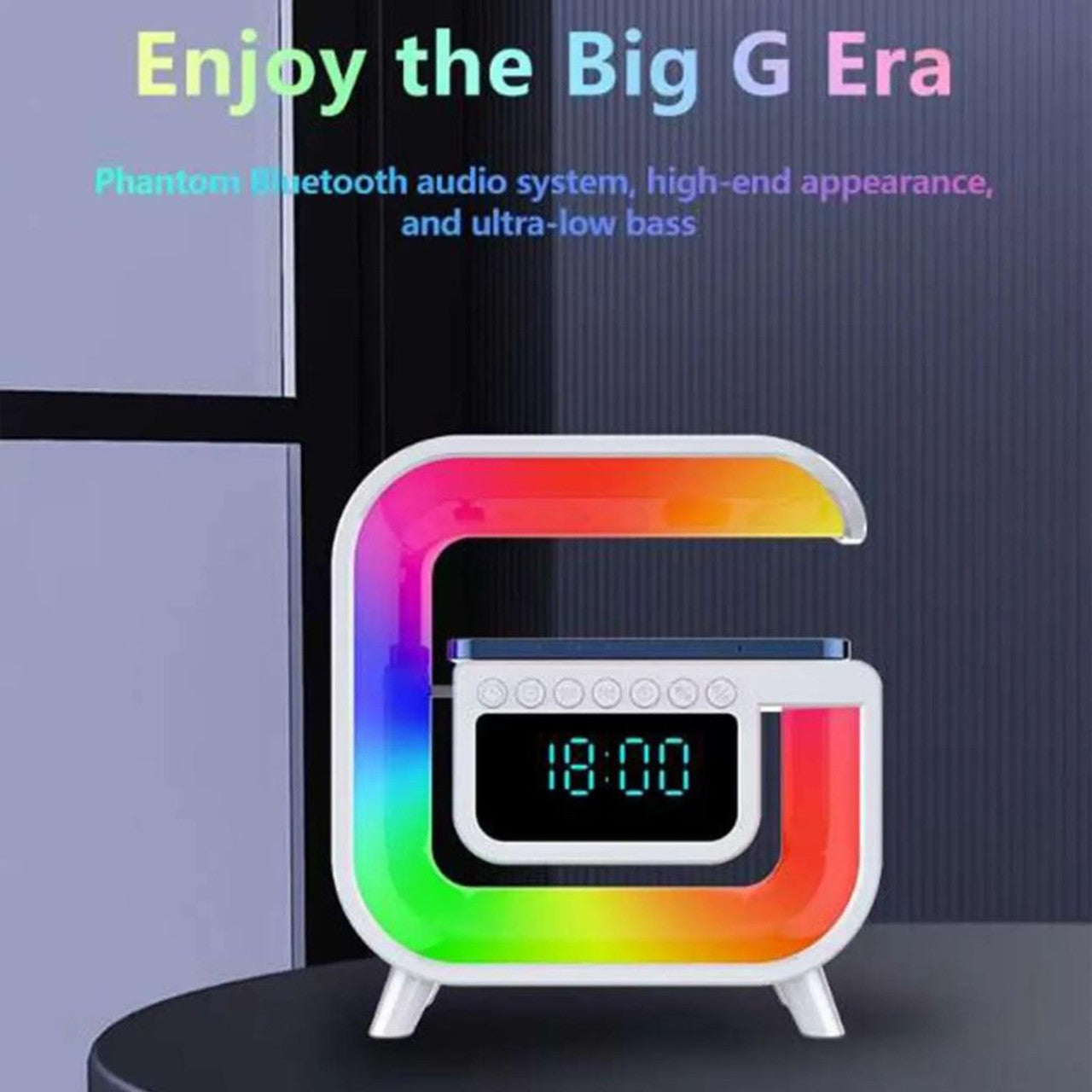 Atmosphere RGB G Lamp with Hi Fi Bluetooth Speaker and Wireless Charger for Home Decor