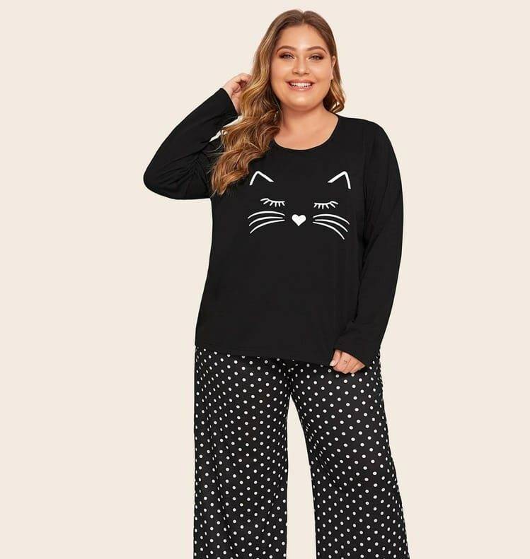 Black Meow Nightwear