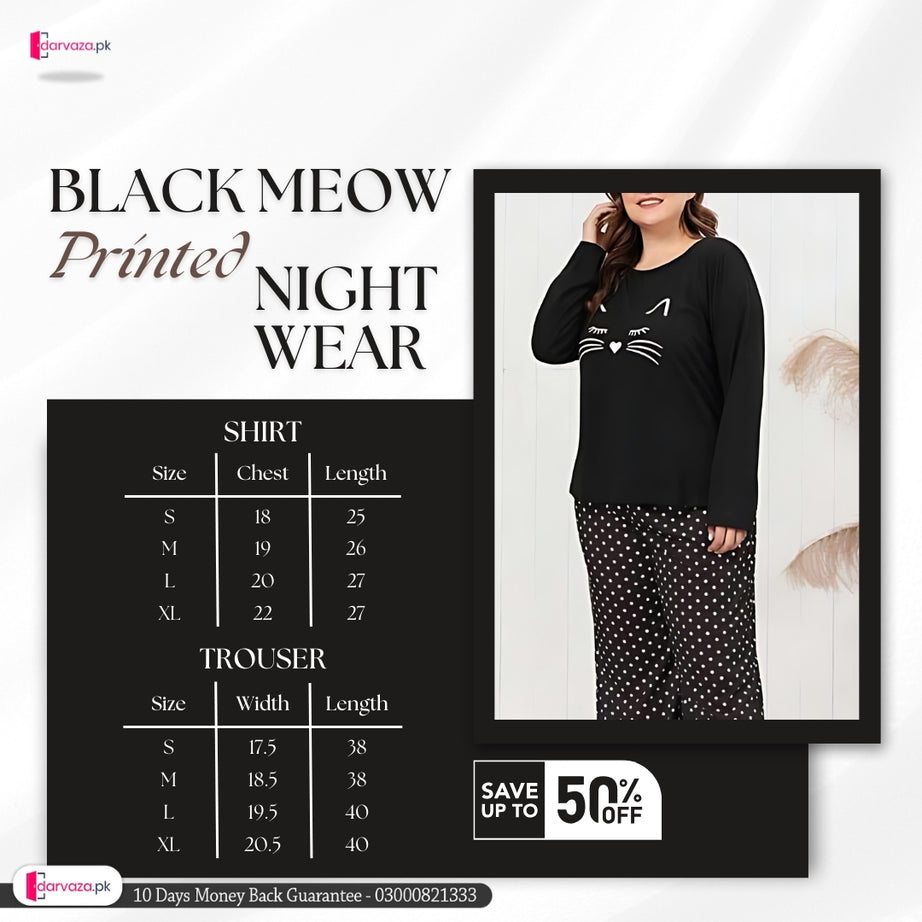Black Meow Nightwear