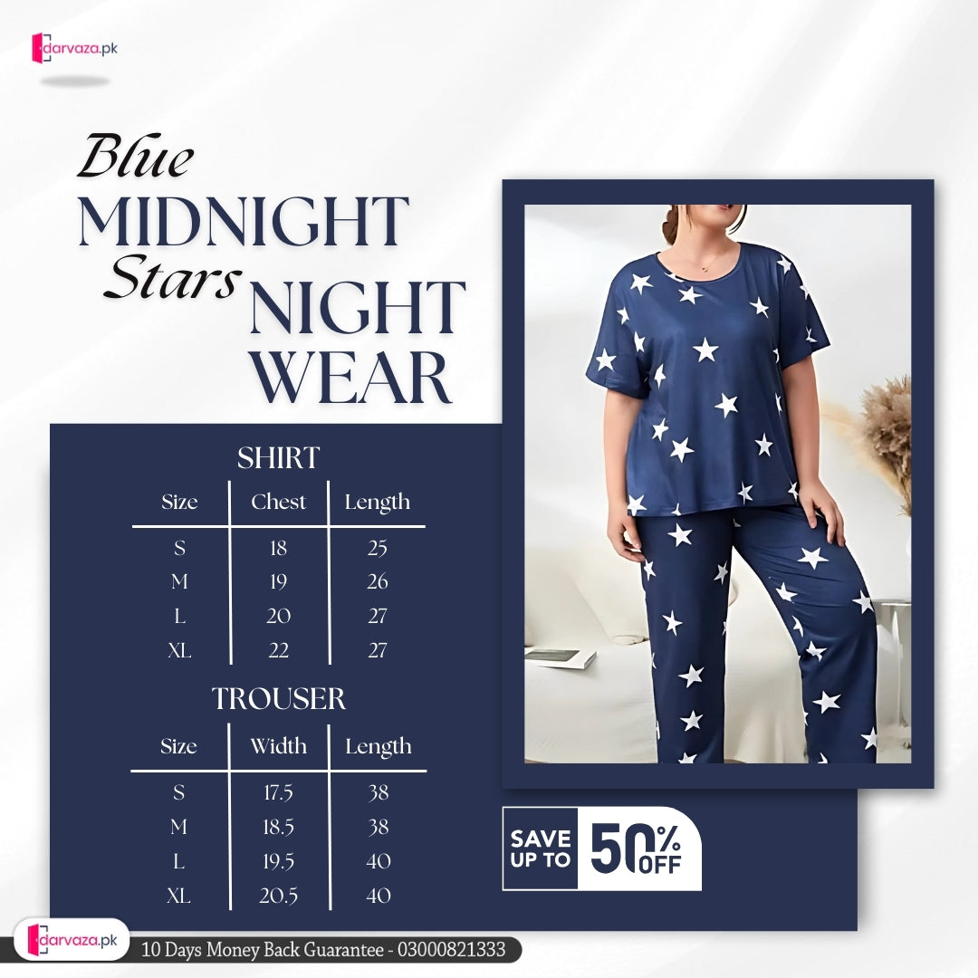 Blue Midnight Stars Nightwear
