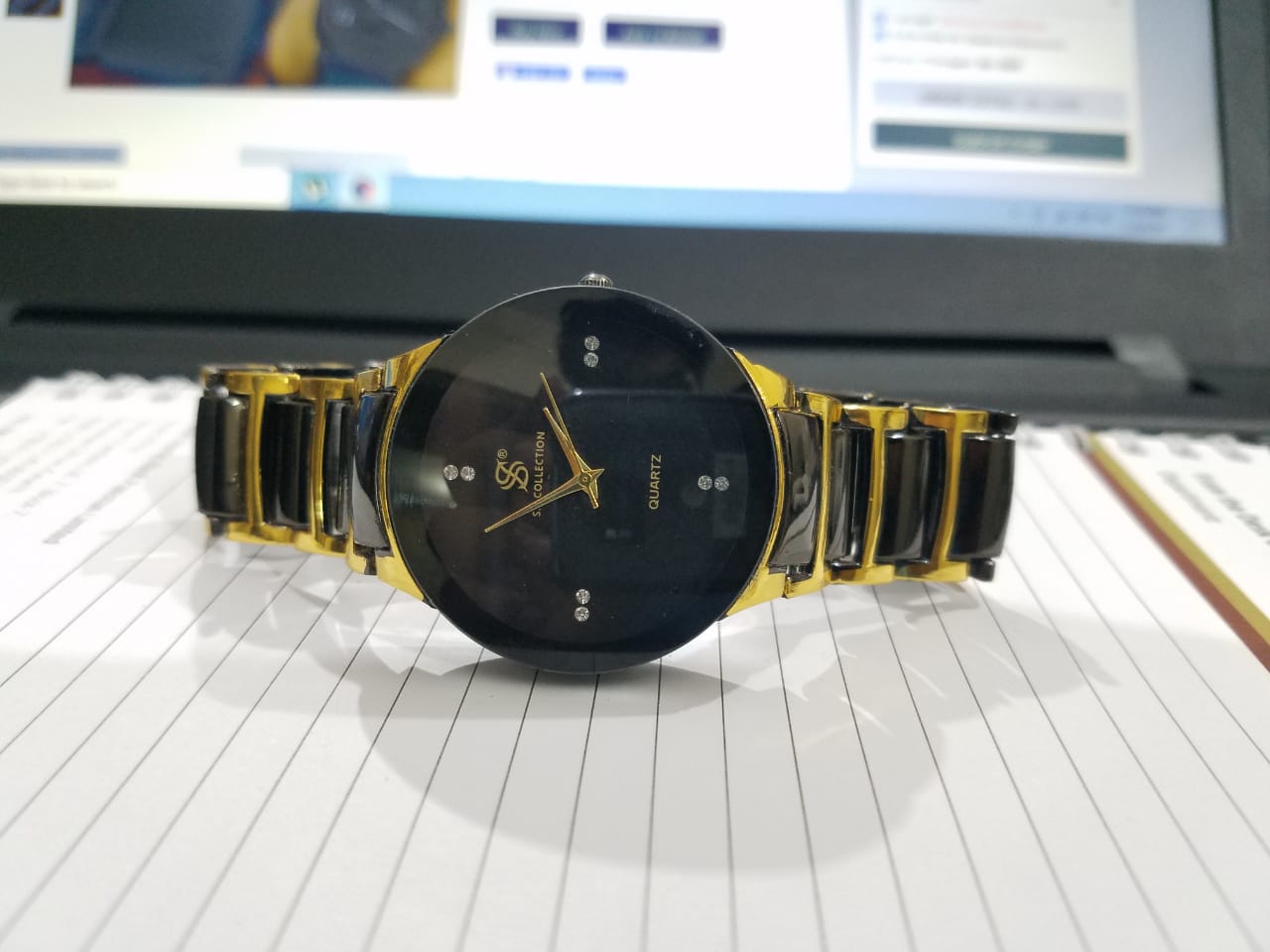 Centrix Chain Watch in Metallic Black with Golden/Silver Color Wrist Watch For Men