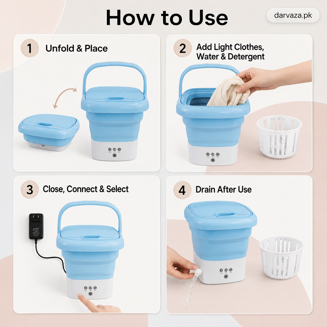 Imported 12L Foldable Portable Washing Machine