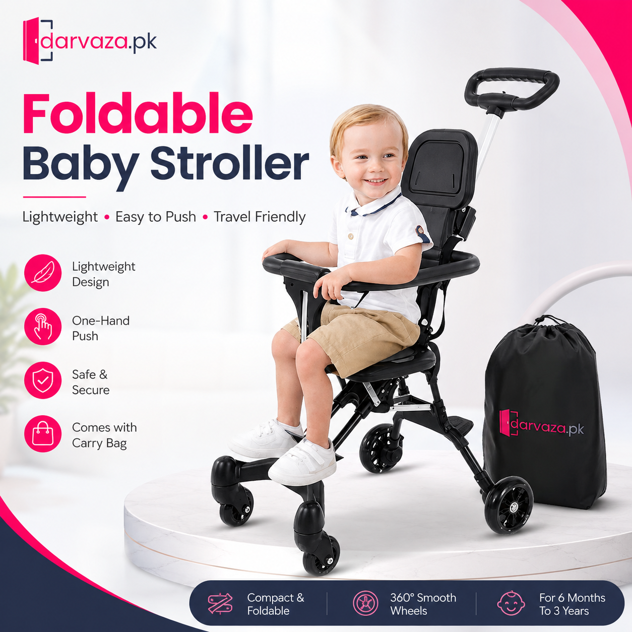 Foldable Lightweight Baby Stroller with Carry Bag