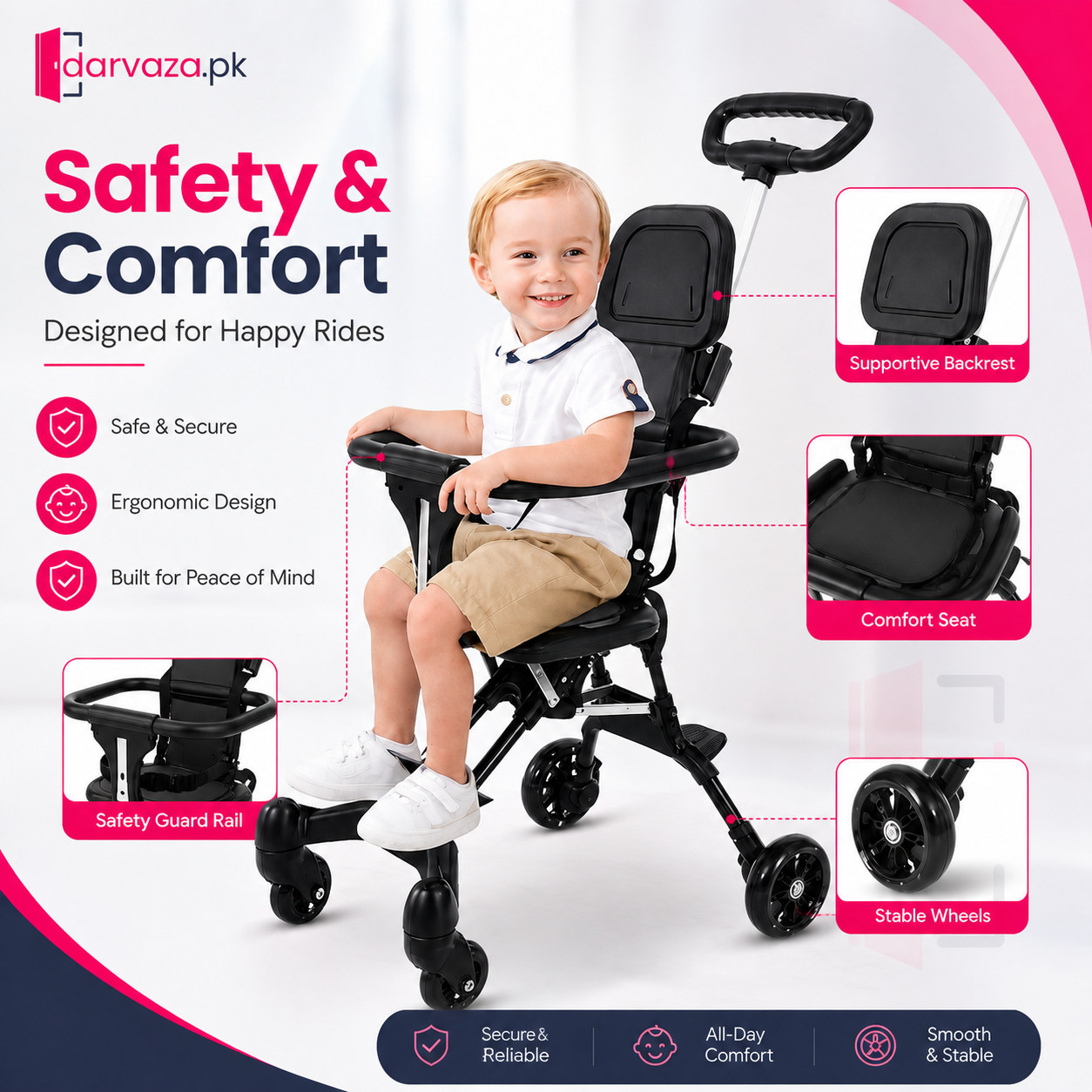 Foldable Lightweight Baby Stroller with Carry Bag