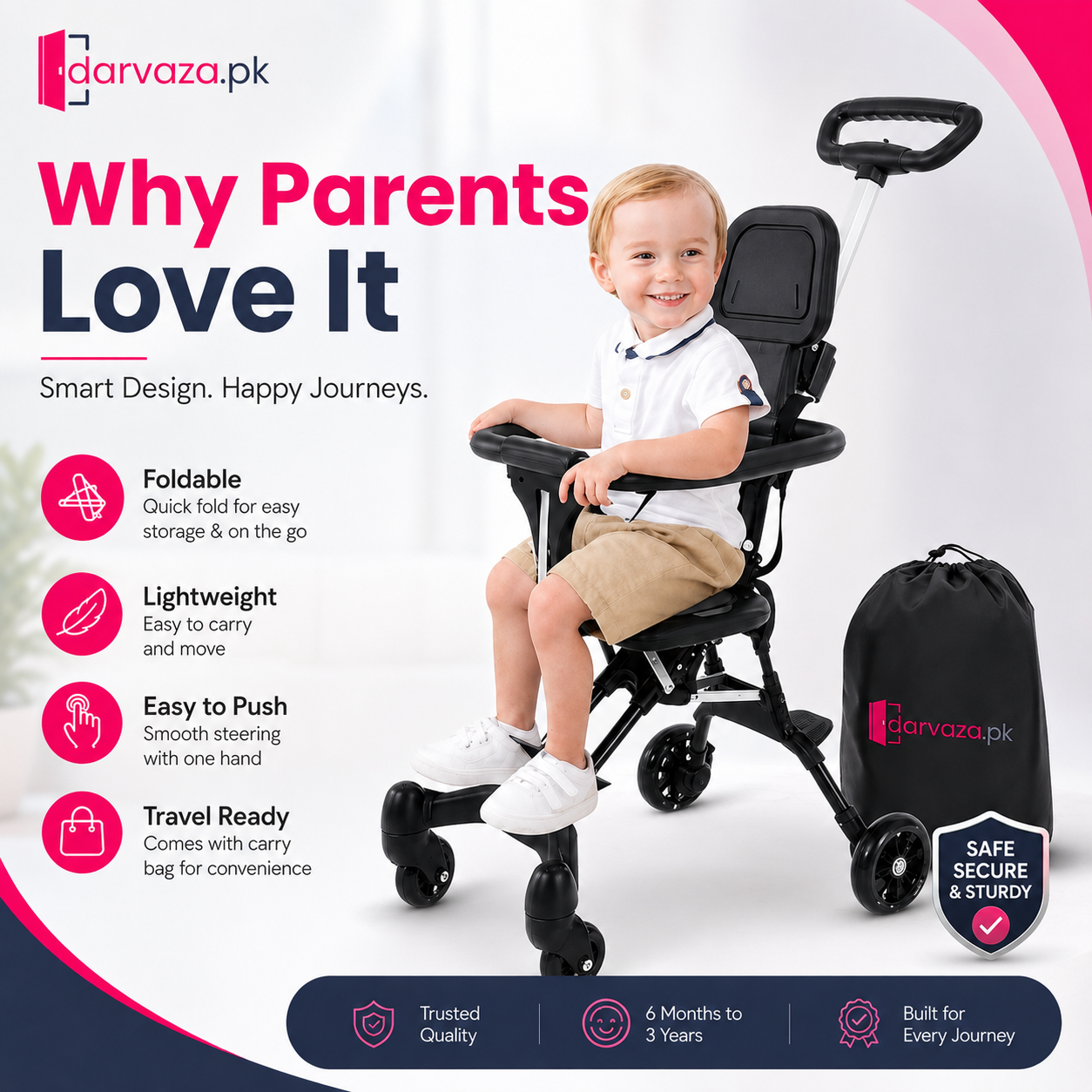 Foldable Lightweight Baby Stroller with Carry Bag