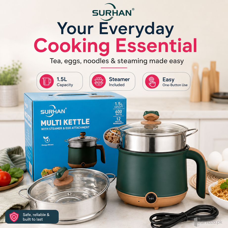 Surhan SR-9092 1.5L Multi Kettle with Steamer & Egg Attachment