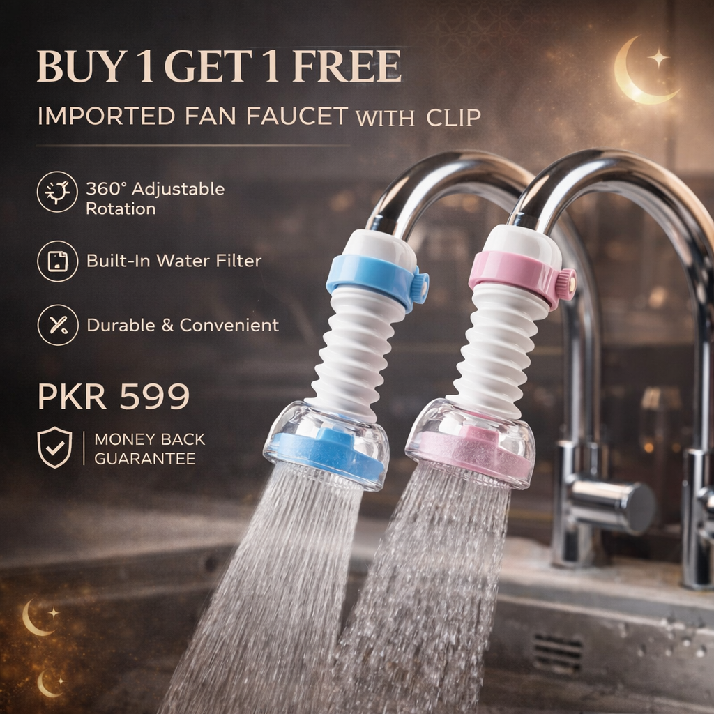 Mega Sale Buy 1 Get 1 Free Offer Imported Fan Faucet With Clip 360 Adjustable Flexible Kitchen Faucet Tap Water Filter Rs 599