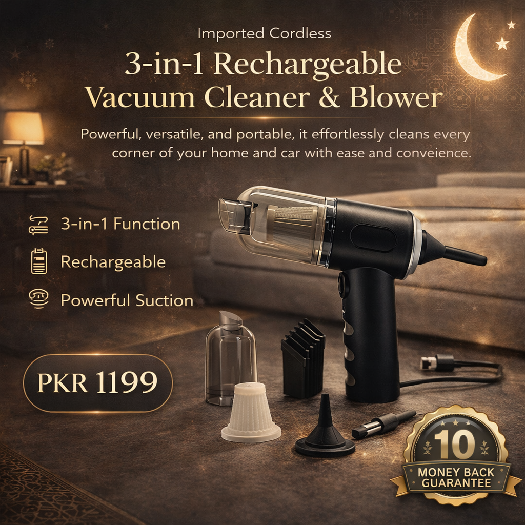 11.11 Sale Imported Cordless 3-in-1 Rechargeable Vacuum Cleaner and Blower - Cleans up every corner of your Home and Car