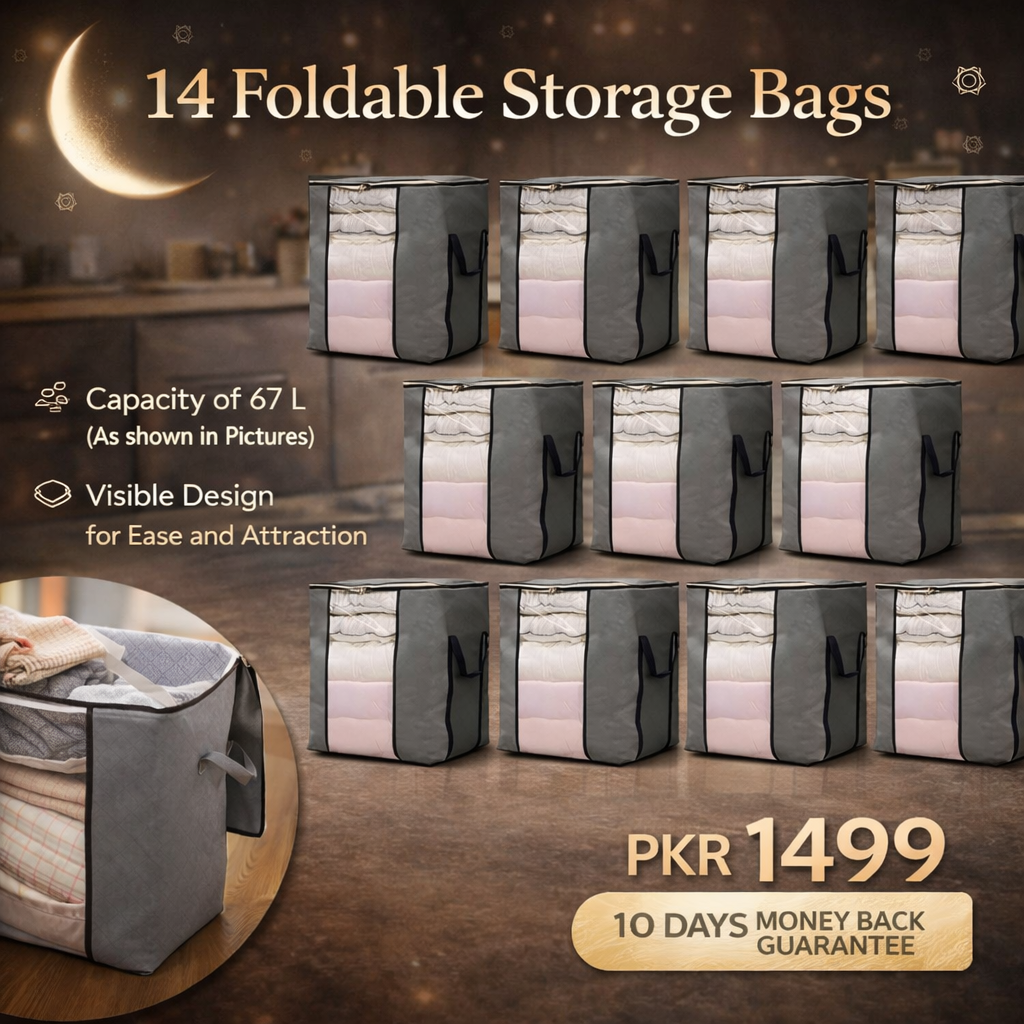 Azaadi Sale Offer 14 Foldable Storage Bags (14 Bags)