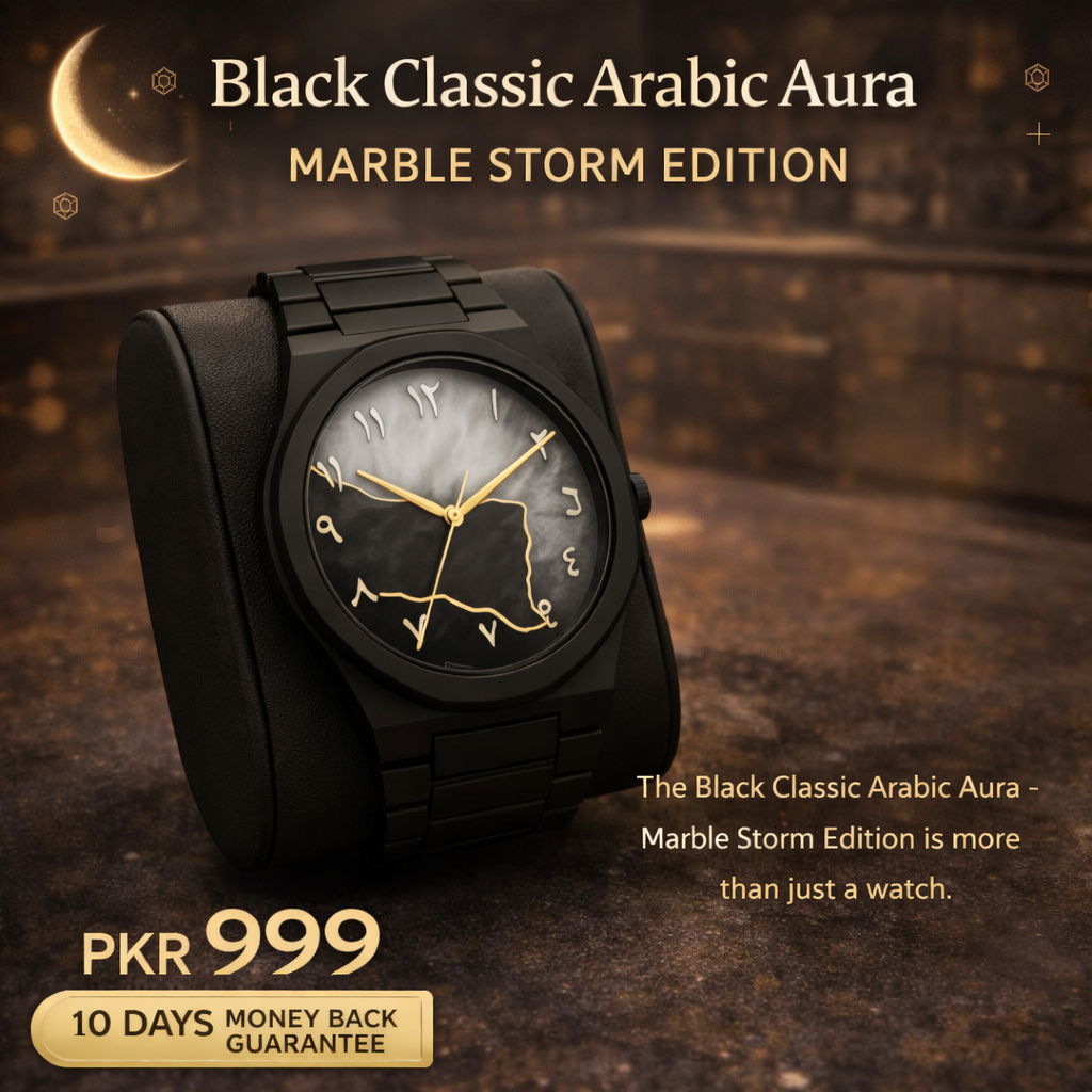 Black Classic Arabic Aura – Marble Storm Edition