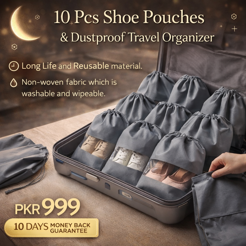 10 Pcs Shoe Pouches & Dustproof Travel Organizer