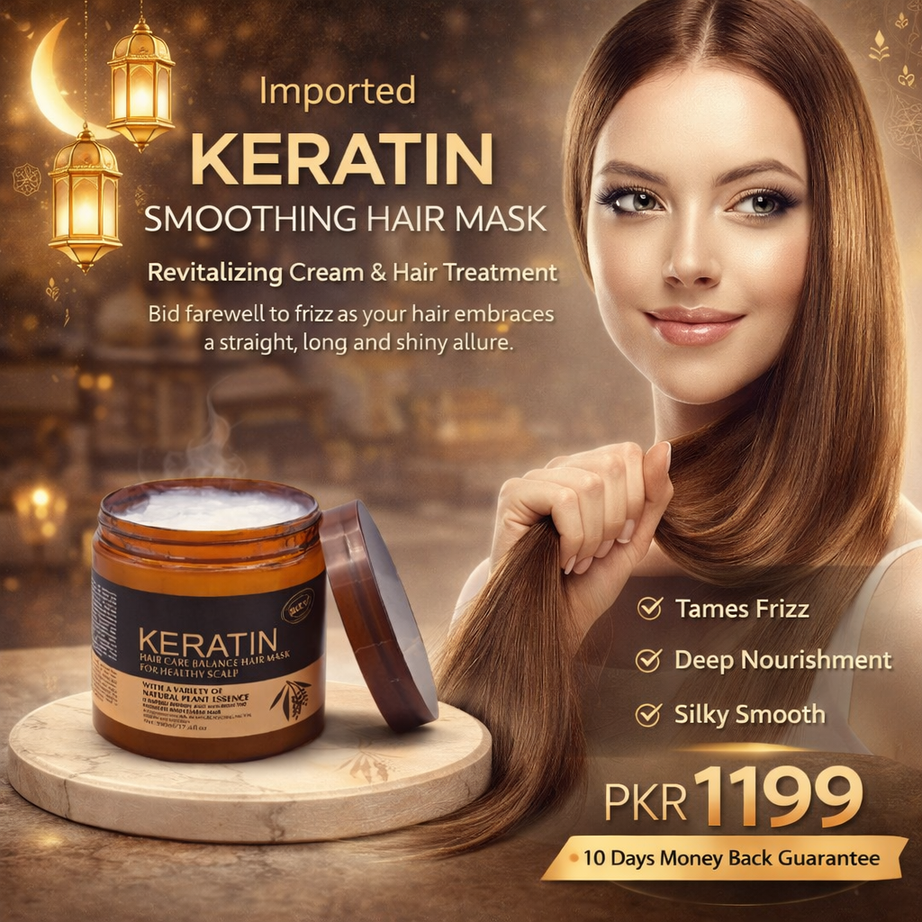 Imported Keratin Smoothing Hair Mask Revitalizing Cream & Hair Treatment for Silky Smooth Hair