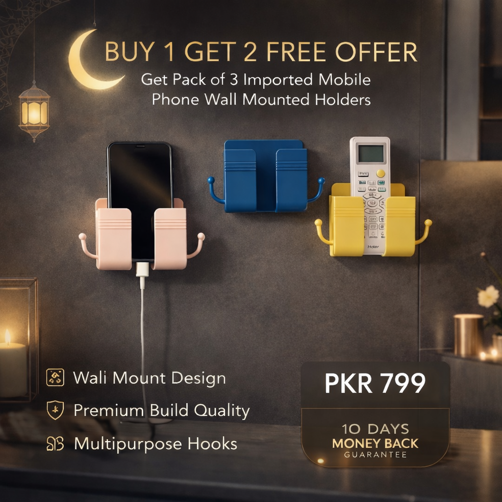 Buy 1 Get 2 Free Offer Get Pack of 3 Imported Mobile phone wall mounted holders in Just Rs 799