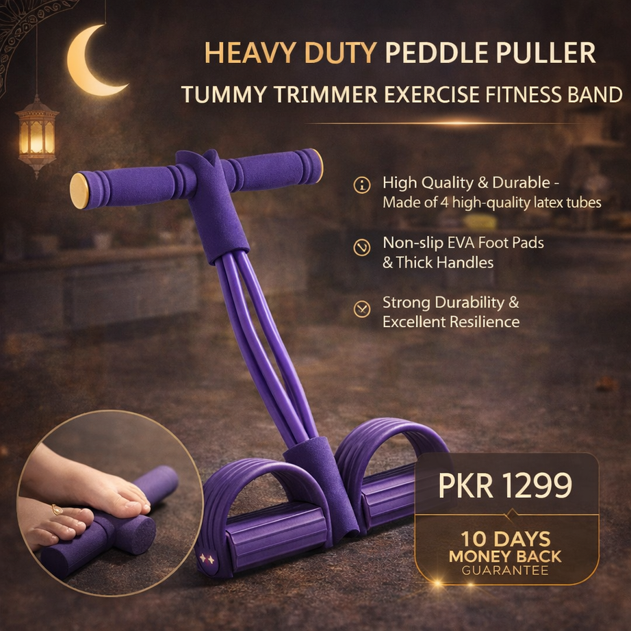 Heavy Duty Peddle Puller Tummy Trimmer Exercise Fitness Band with Strong 4 Tubes for Improving Weight Body Posture Waist and Shape at your Home Rs 1299